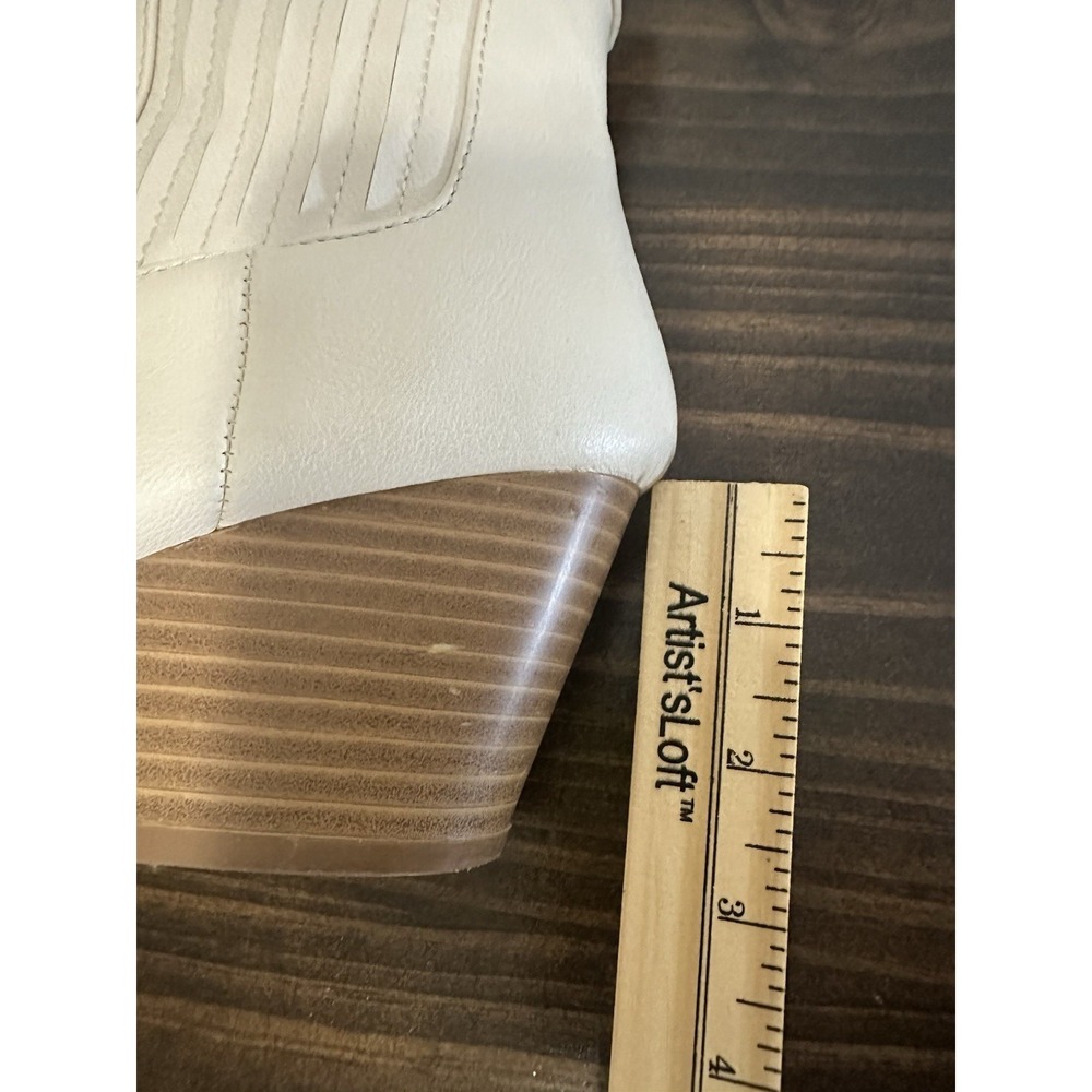 Lulus Vancy Stone Pointed Toe Mid Calf Boots‎ Cream White Western Women's 9 - Picture 15 of 15